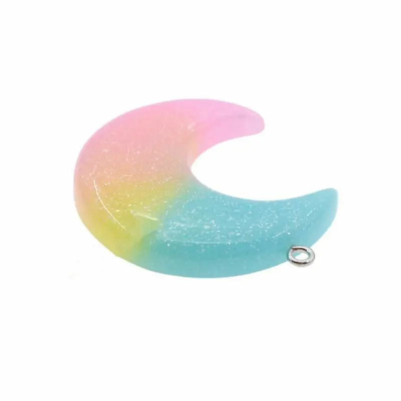 5 шт. блестящие подвески в виде единорога с плоской задней стороной подвеска из