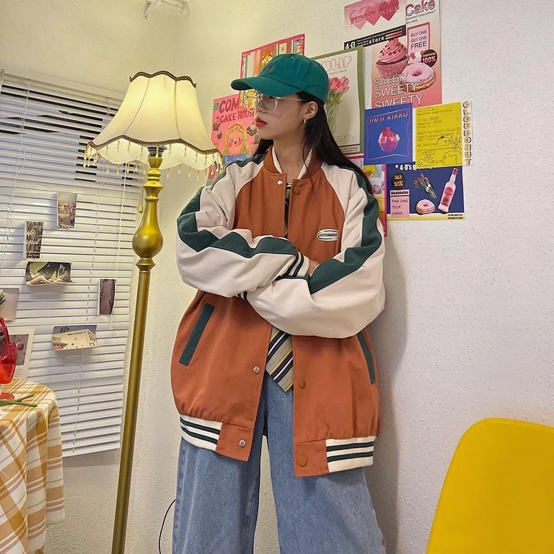 Куртка женская в винтажном Европейском стиле модная бейсбольная униформа для