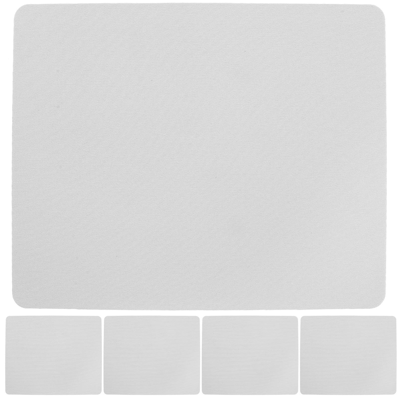 

5 Pcs White Mouse Pad Sublimation Pads Face Cushion Blank Gaming Computer Cloth Blanks