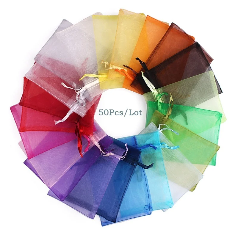 

50 шт., маленькие конфеты из органзы