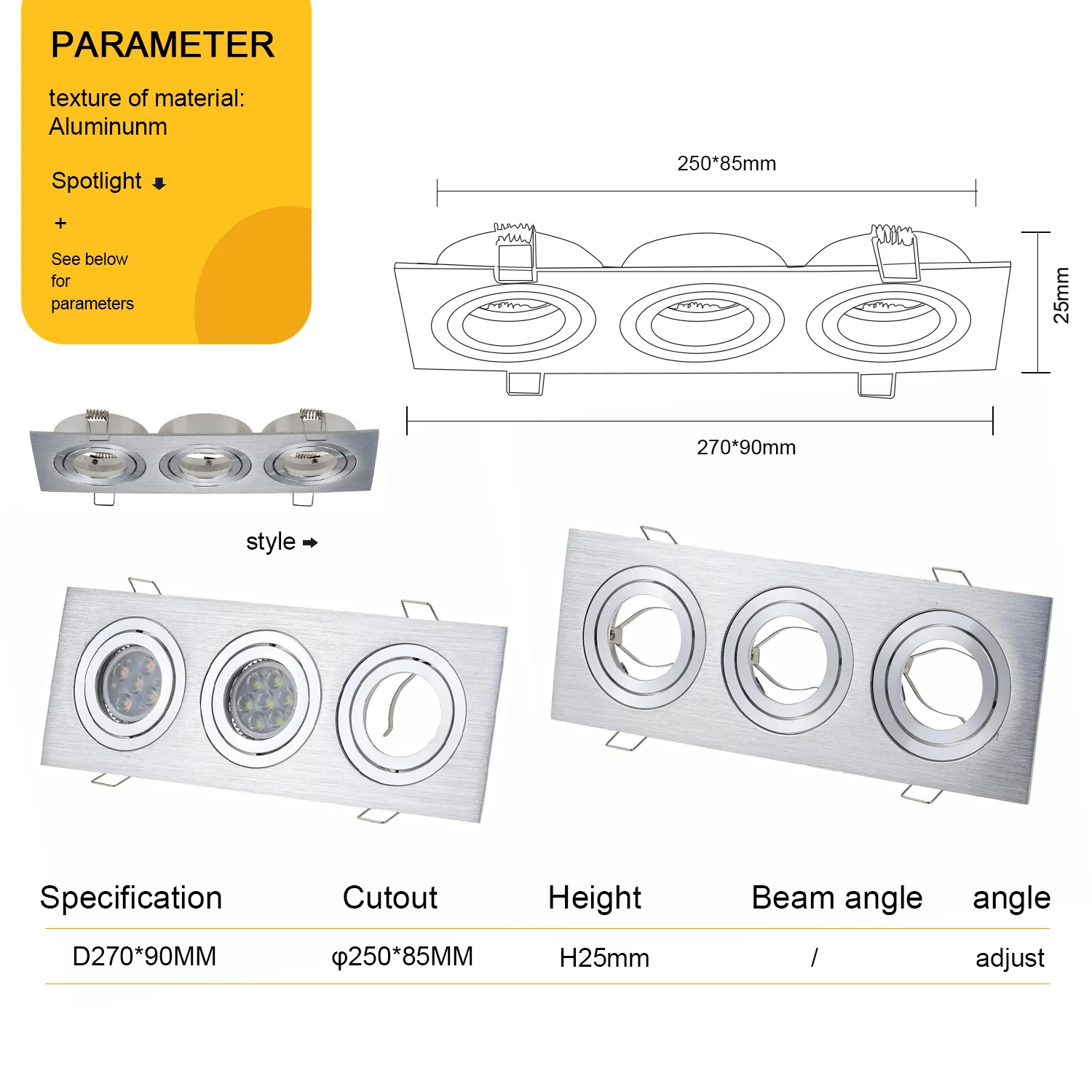 Рисунок 2 - Квадрасветильник Серебристая Светодиодная