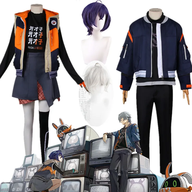Костюм для косплея Game Zenless Zone Zero Belle Wise парики модный костюм топ шорты одежда