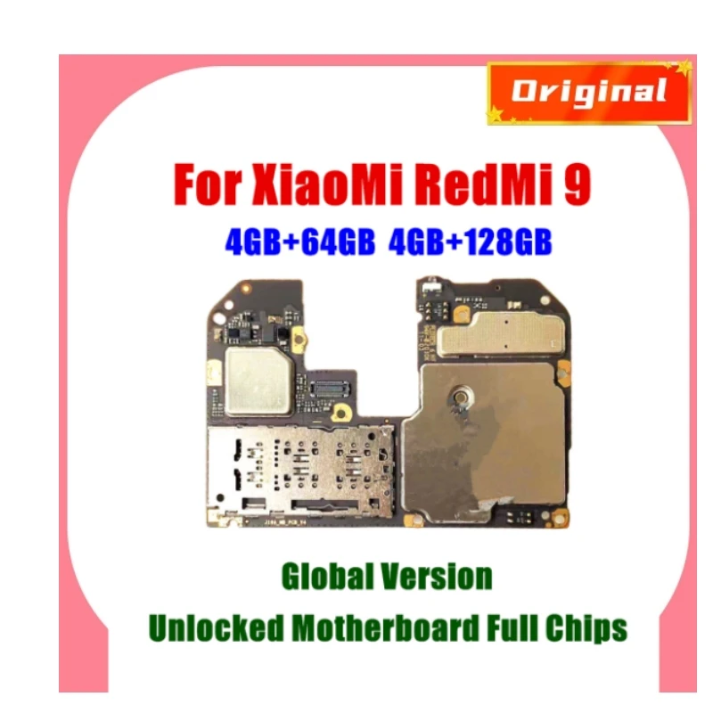 

Материнская плата для Xiaomi Redmi 9 RedMi9, 4 Гб ОЗУ, 64 ГБ, 128 Гб ПЗУ, разблокированная оригинальная материнская плата