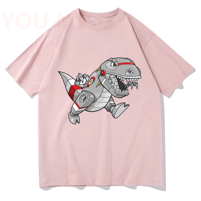 

Mechanical Dinosaur Print T Shirt Hip Hop Streetwear Funny Cotton Men Tops Harajuku Tees Shirt for Male T-shirt Clothes