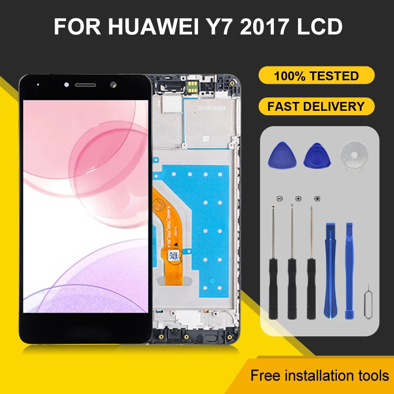 1 шт. 5,5 дюймов Y7 Prime 2017 экран для Huawei Y7 2017 ЖК сенсорный дигитайзер Mate 9 Lite дисплей в сборе Бесплатная доставка с инструментами