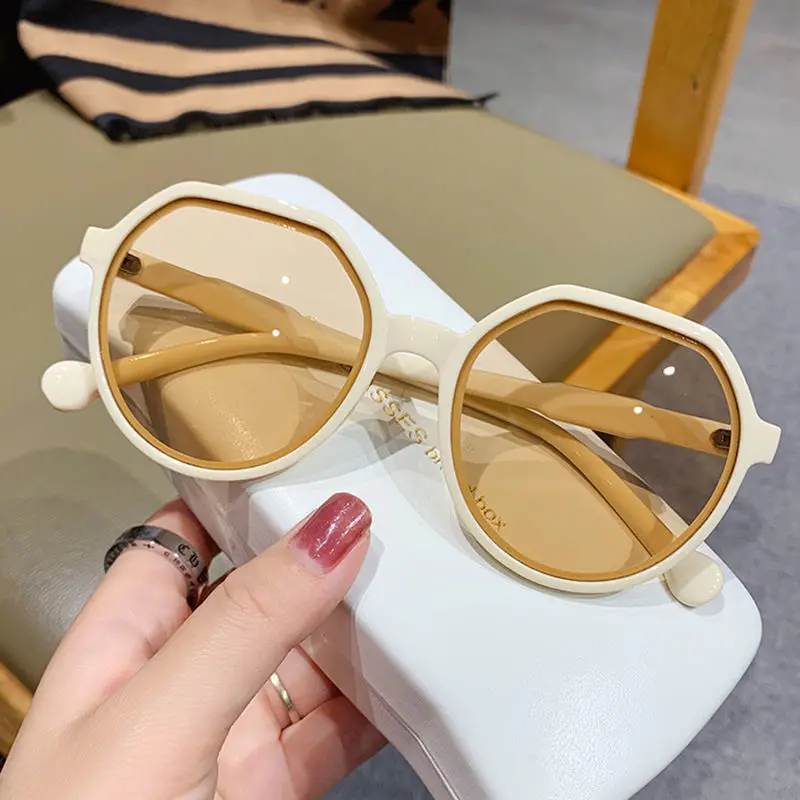 

2022 New Fashion Style All-match Trend Sunglasses Personalized Round Frame Sunglasses Ins Trend Candy Color Big Frame Sunglasses