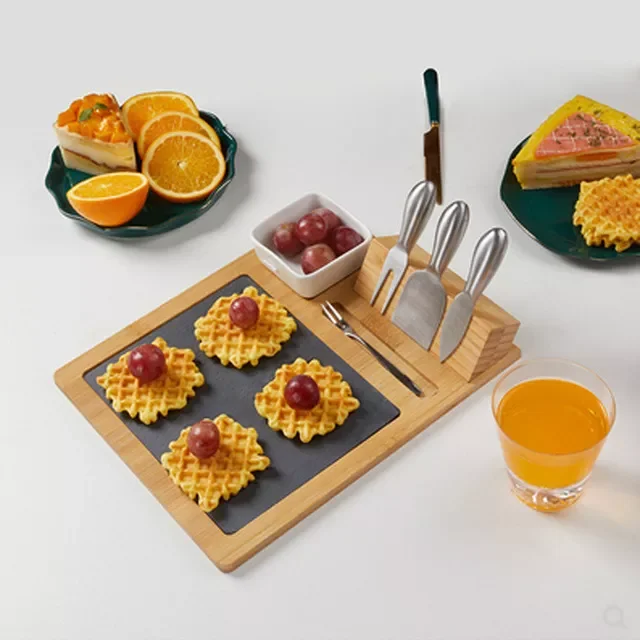 

Cheese Board And Knife Set Bamboo Set Biscuits And Meat Tray Used To Show Thanksgiving Christmas