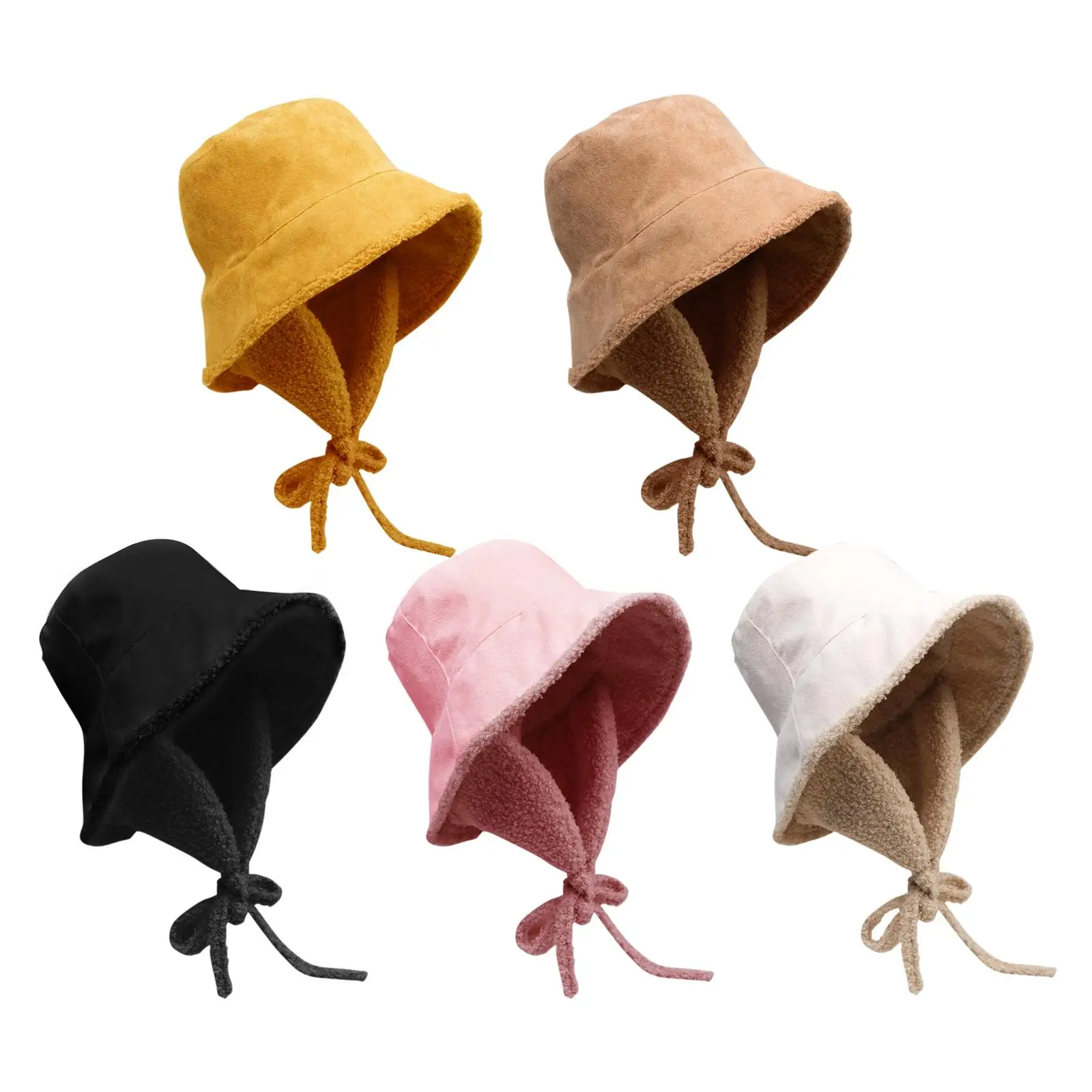 

Warm Autumn Winter Hat with Ear Protection Furry Fisherman Hat Casual Plush Bucket Hat for Boys Girls Teens Hiking Travel Picnic