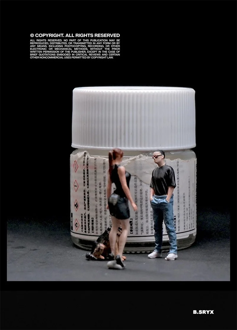 1:64 Масштаб Модель 1 шт. мужчины из смолы с короткими рукавами и солнцезащитными