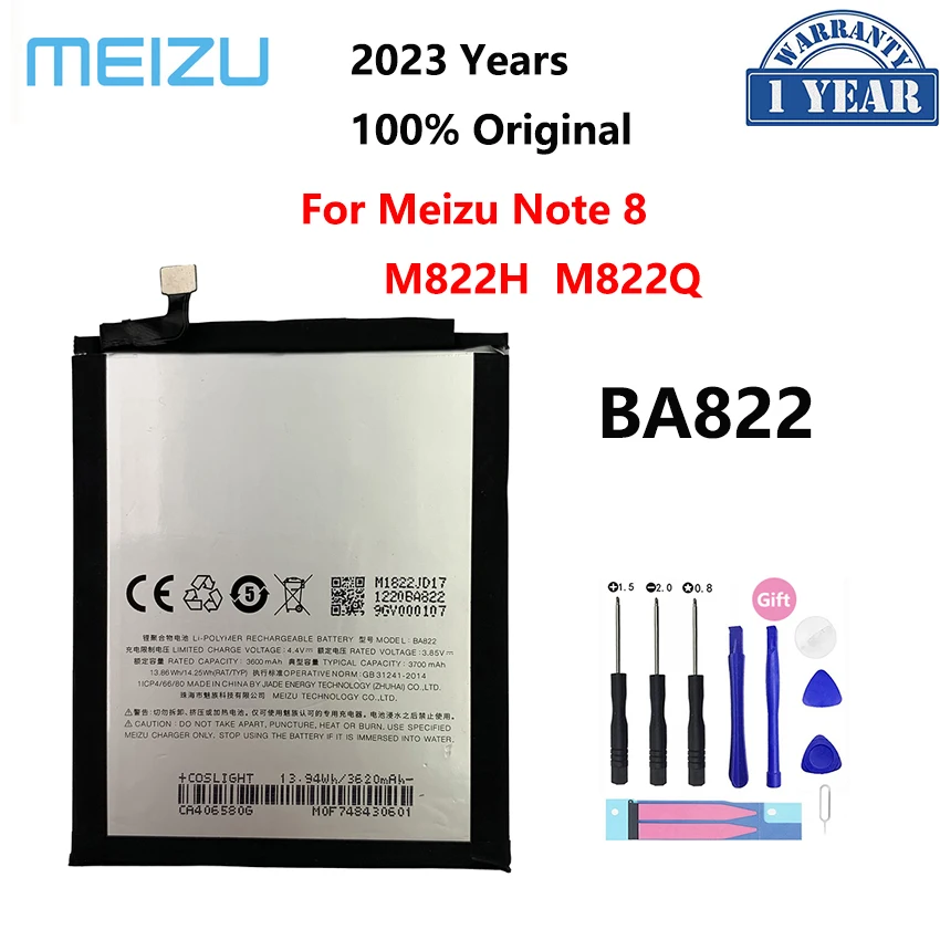 

100% Original 3600mAh BA822 Battery For Meizu Note 8 Note8 M822H M822Q BA 822 Replacement Phone Batteries Bateria