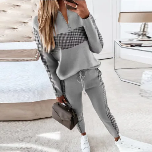 

New women's gray splicing suit is available