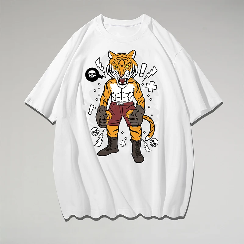 

Koi Fish Tiger Funny Hiking Teenage Poleras Harajuku Dancer Rap Blusa Workout Stylish T-Shirt