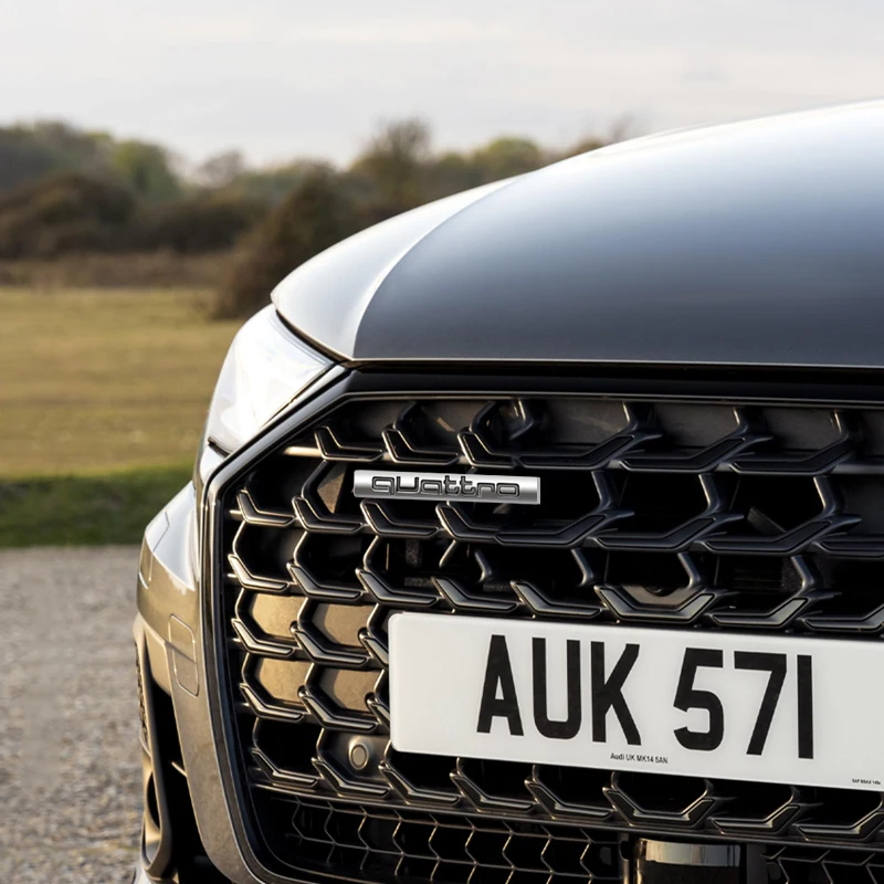 3D ABS хромированный Логотип Эмблема Quattro автомобильный значок на переднюю решетку