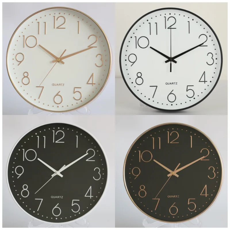 

12 Inch Kitchen Wall Clock Large Dinning Restaurant Decorative Wall Clock Clear Face Silent Non-Ticking Living Room Decoration