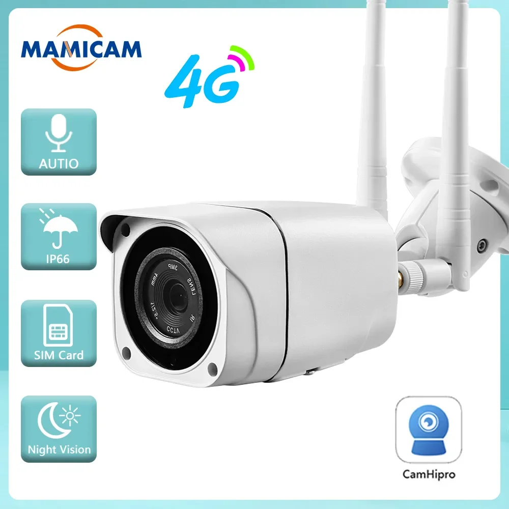 

NEW2023 5MP Video Surveillance Camera With Sim Card 4G 3G WIFI Security Protection Outdoor Videcam CCTV Night Vision IP66 Camhi