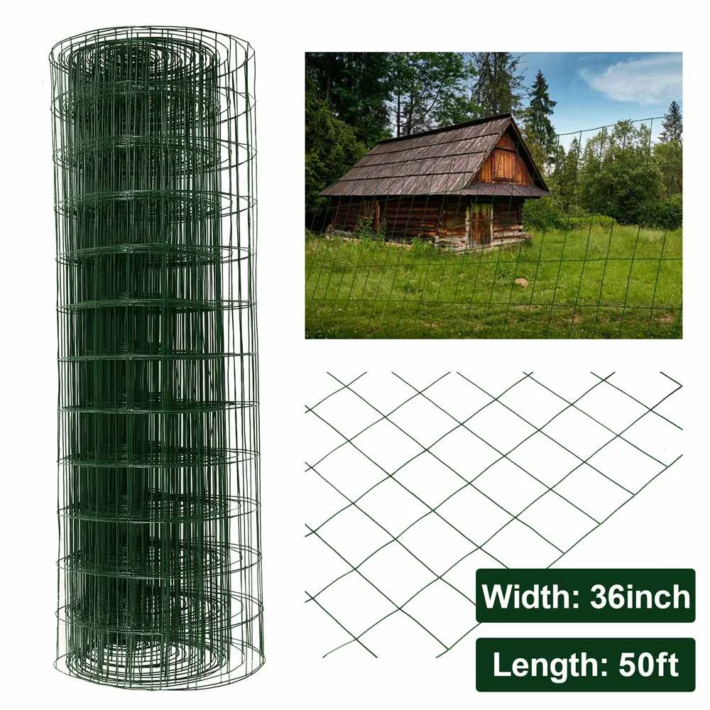 36in x 50ft Hardware Cloth 2x3in Grid Galvanized Steel Chicken Wire Mesh Roll Fence Mesh Garden Plant Supports Poultry Netting