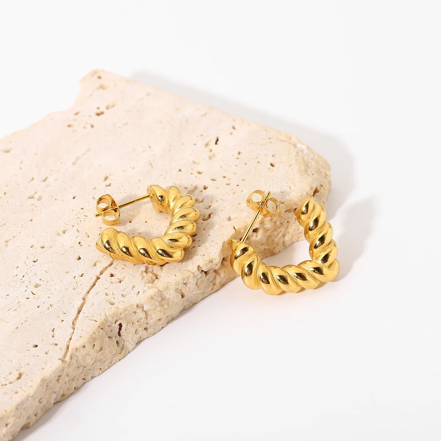 Stainless Steel PVD 18K Gold Plated Tarnish Waterproof Colorful Irregular Heart Earrings  For Woman Jewelry Wholesale Trendy