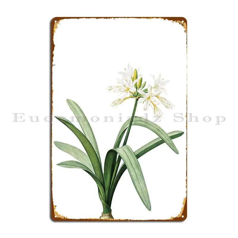 

Цветочный металлический плакат Pancratium Illyricum, дизайнерский клубный настенный плакат с рисунком планшетов