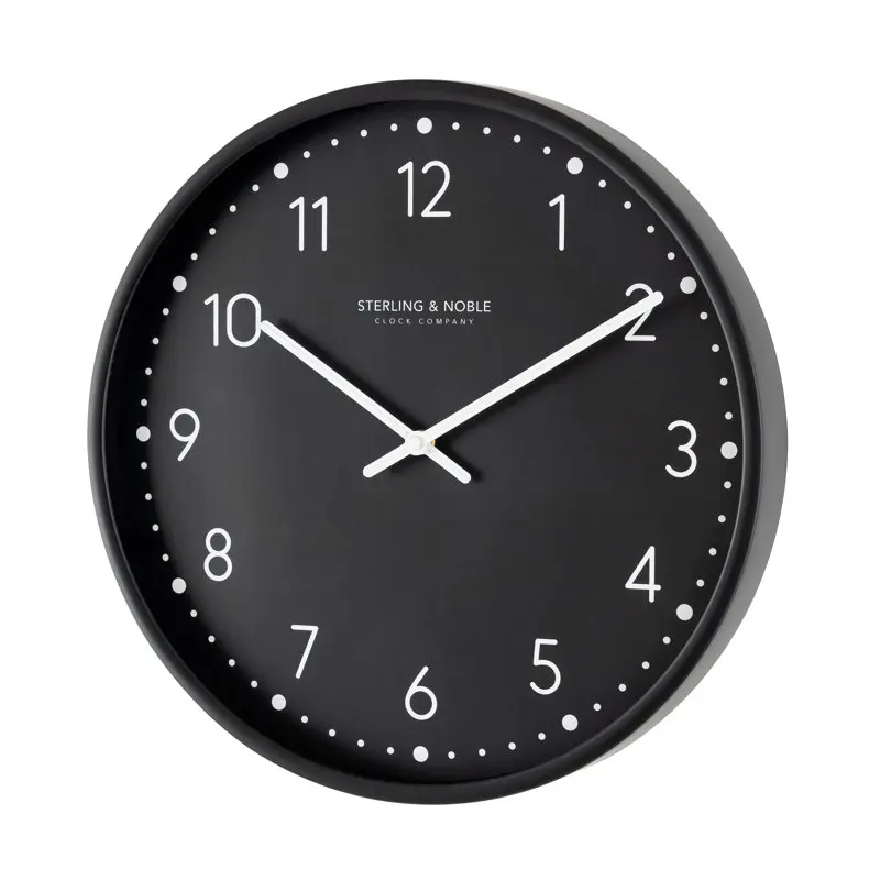 

- Silent Non-Ticking Quartz Decorative Luxurious Black Round Silent Non-Ticking Quartz Indoor Wall Clock - Decorative, Timeless.