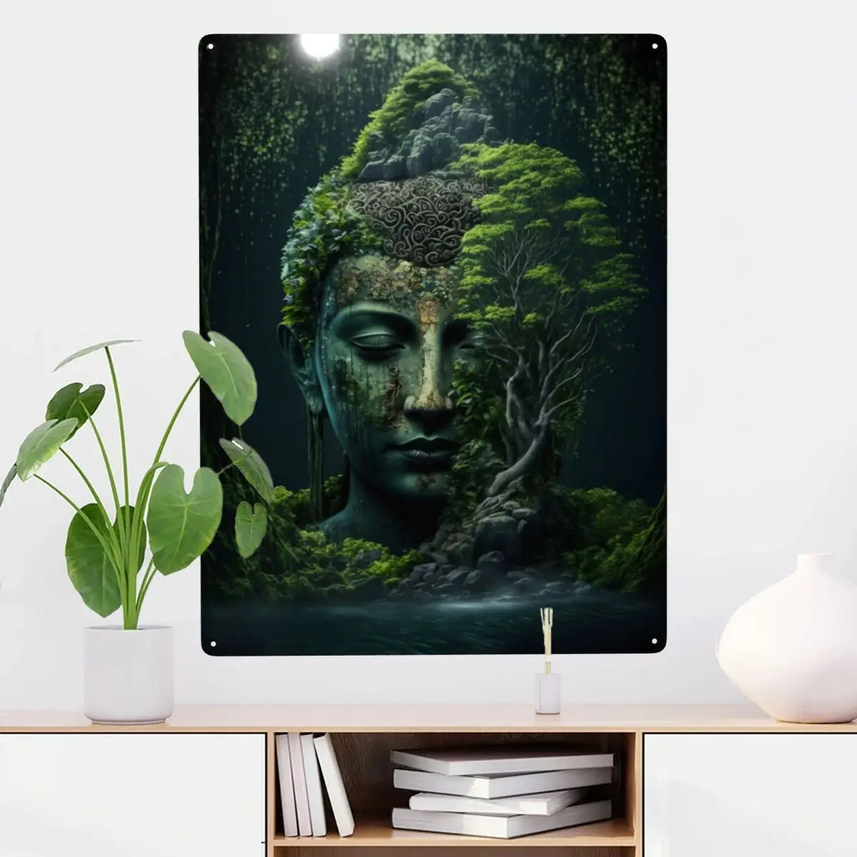 

Buddha In Nature Metal Tin Sign Decor Tinplate Durable Exquisite Birthdays Gift