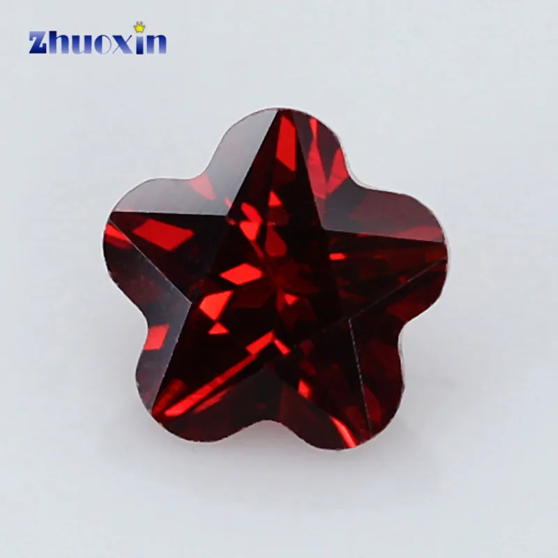 

Size 4x4~10x10mm Garnet Flower Shape 5A CZ Stone Synthetic Gems Cubic Zirconia For Jewelry