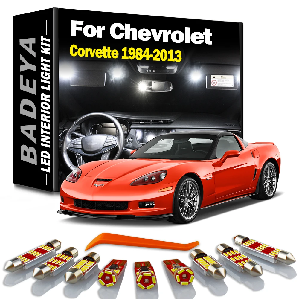 

BADEYA Автомобильный светодиодный Интерьер Карта Купол свет комплект для Chevrolet Chevy Corvette 1984-2008 2009 2010 2012 2013 Canbus автомобильные аксессуары