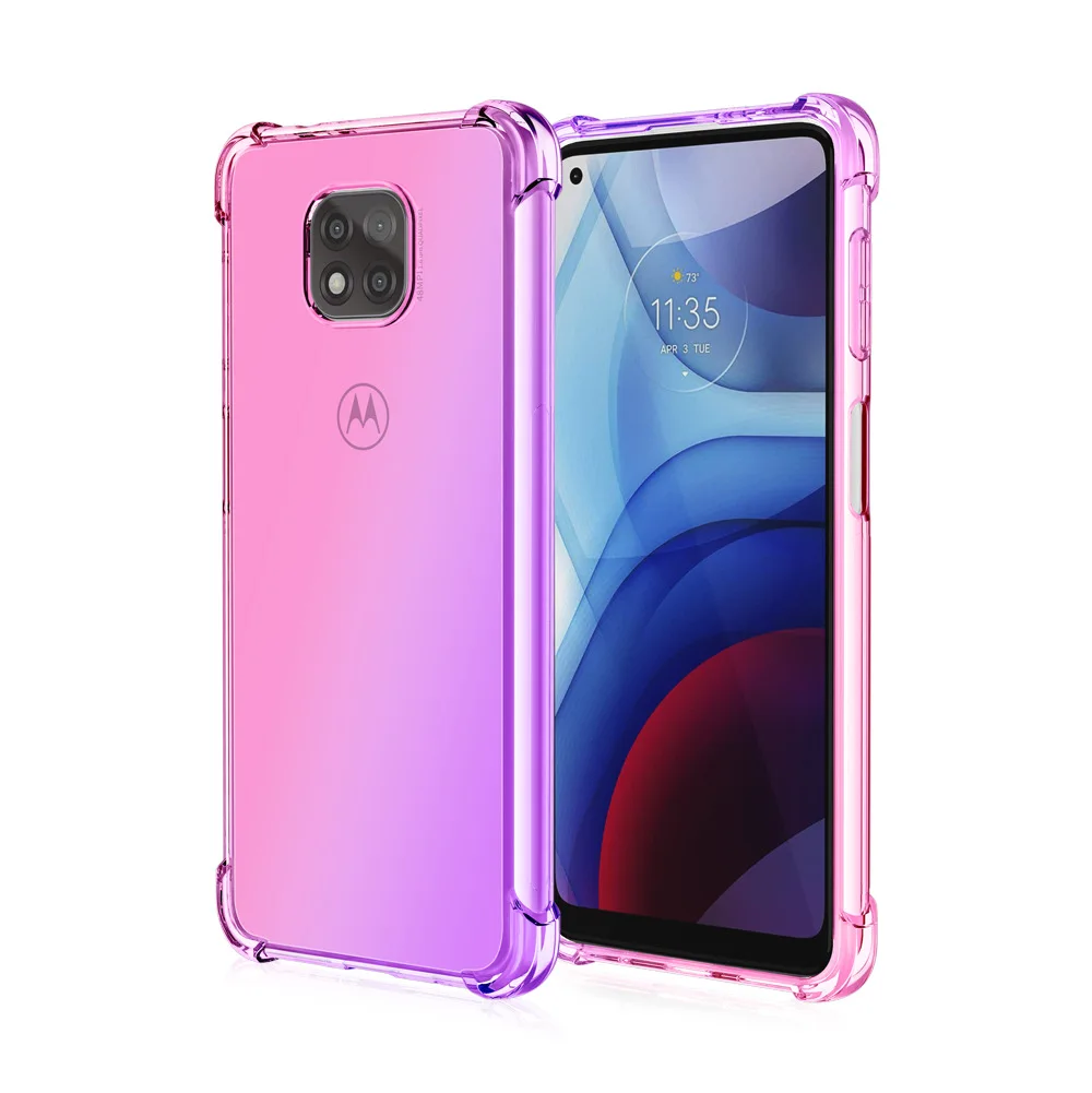 Gradient Shockproof Silicone Case for Moto G50 E20 G60S EDGE 2021 20 Lite G Stylus 5G G100 E32 G60 G30 G20 G200 5G X30 S30 G71