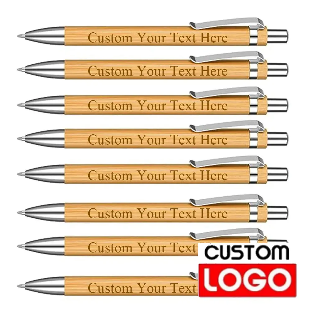 200-20 шт. бамбуковые шариковые ручки с индивидуальным логотипом