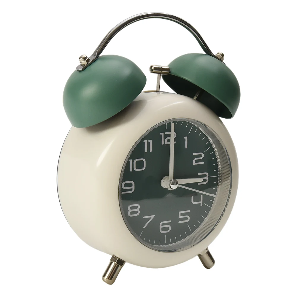 Twin Bell Vintage Metal Alarm Clock With Night Light For Dormitory Home Office Digital Clock Watch