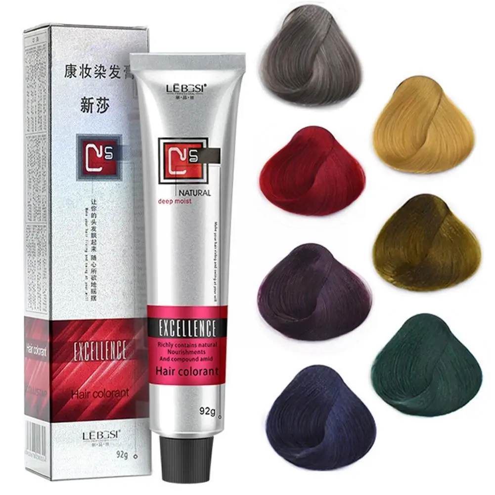 

92g Hair Dye Tint Semi Permanent Hair Coloring Cream Natural use Women/Men to 7Colors Styling Easy Blue/Red/Grey Tools Hair D3T2