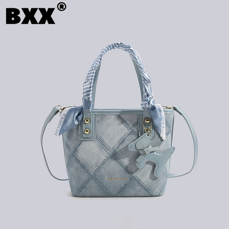 

[BXX] Portable Contrast Color Bucket Bag For Women 2023 New Fashion Versatile Shoulder Crossbody Bags Female Handbag 8AB784