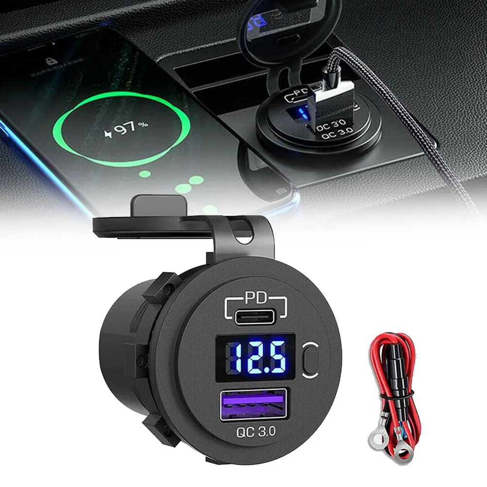

Зарядное устройство USB Type-C PD + для автомобиля или мотоцикла, 1 шт.