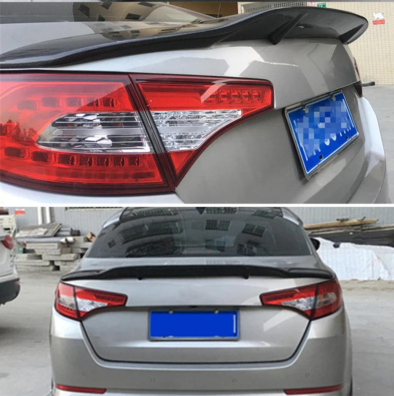 Печать из углеродного волокна и глянцевый черный задний спойлер крышки