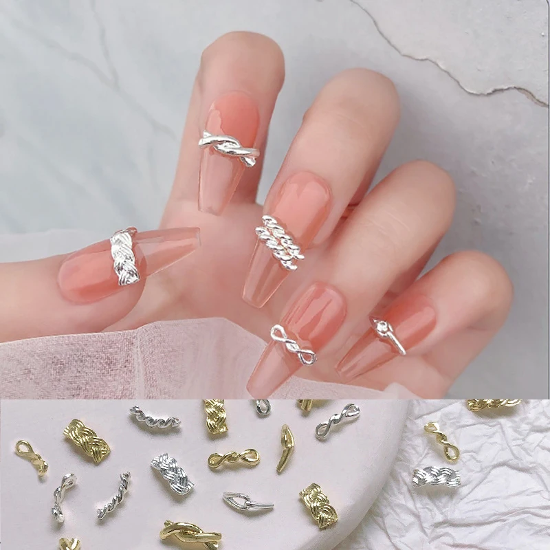 

20 шт., изогнутые металлические ногти в японском стиле