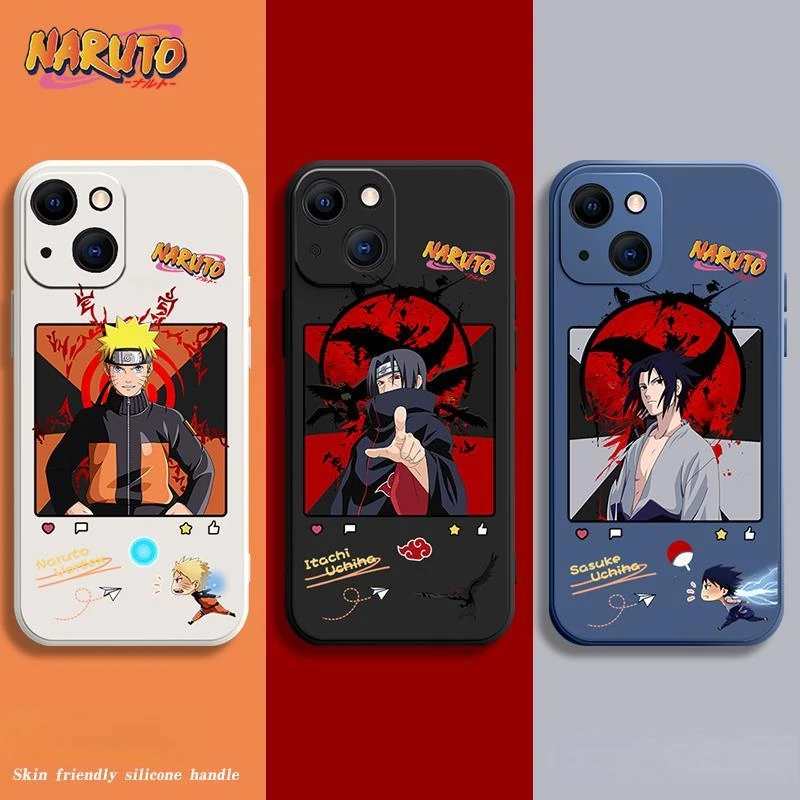 

NARUTO Uchiha Sasuke Uchiha Itachi Anime phone case For iphone SE 2020 6 6S 7 8 11 12 13 Mini Plus X XS XR Pro Max ins