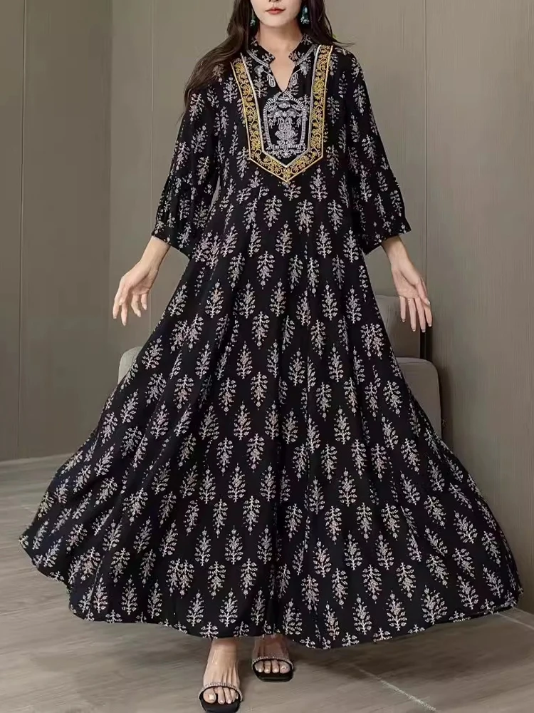 Индийское непальское этническое платье с вышивкой Летний Новый Стиль Юньнань