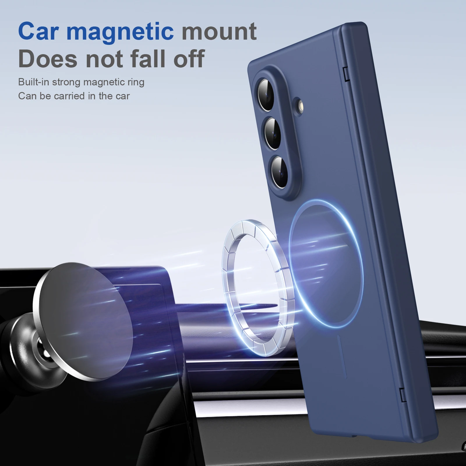 Фото Роскошный матовый чехол для телефона Samsung Galaxy Z Fold 8 Ultra 7 6 5 4 с защитной пленкой для экрана и шарнира Magsafe, полностью защитный чехол №3