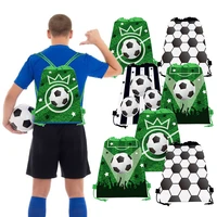 10pcsset 3427cm sports football soccer birthday party non woven drawstring pocket gift bags candy shopping bag for baby shower