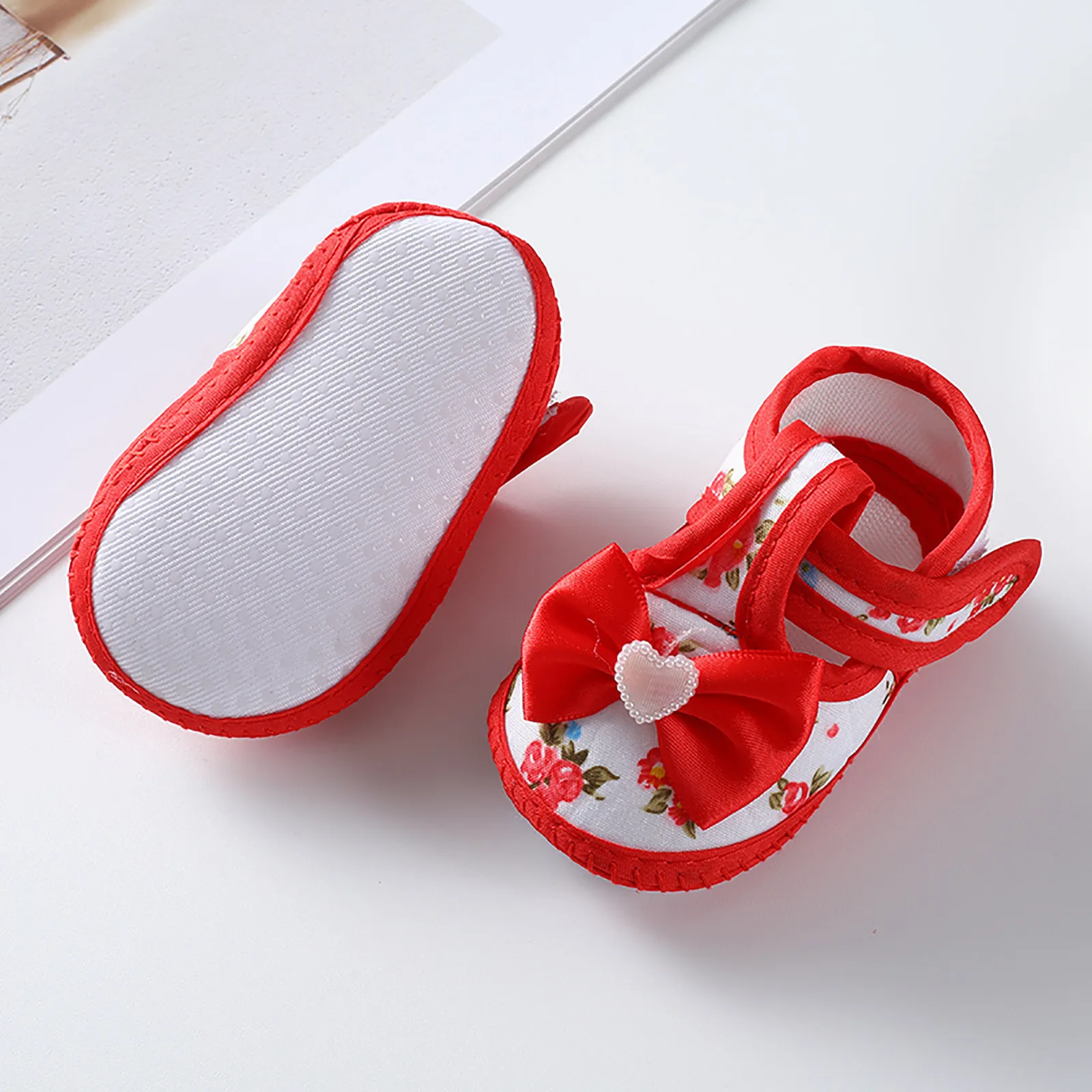 2022 Baby Girls Soft Toddler Shoes Infant Toddler Walkers Shoes Bow Decoration Casual Princess Shoes Sandals Flat Walkers Shoes images - 6