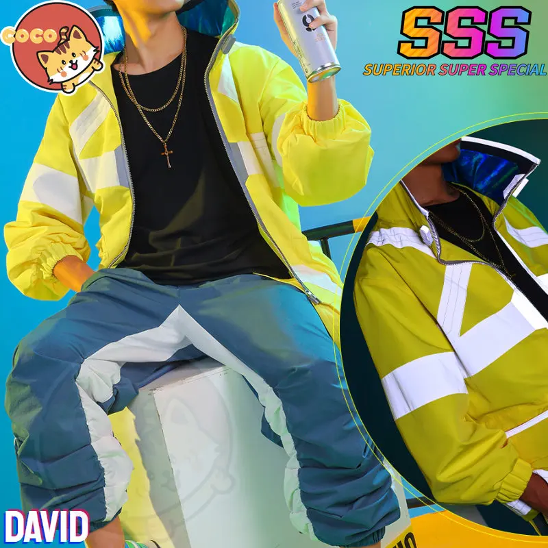 

Костюм для косплея Дэвида CoCos-SSS из аниме «киберпанк», одежда для косплея Дэвида со светоотражающей кожей