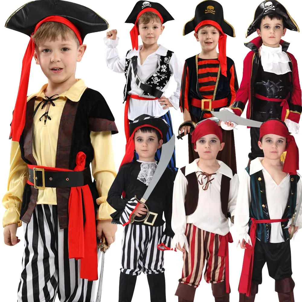 

Halloween Pirate Costume Fantasia Infantil Cosplay Clothing Boy Kids Birthday Carnival Party Fancy Dress