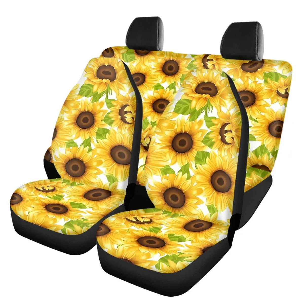 

Sunflower Pattern Car Seat Cover Fit Most of Auto Nonslip Heavy-Duty Front&Back Seat Covers Accessories Soft Car Interior Decor