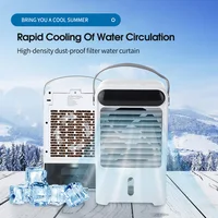 USB Power Supply Home Water Circulation Fan 3Wind Speed Bladeless Room Timing Rapid Cooling Air Conditioner Cooler Fan with Lamp