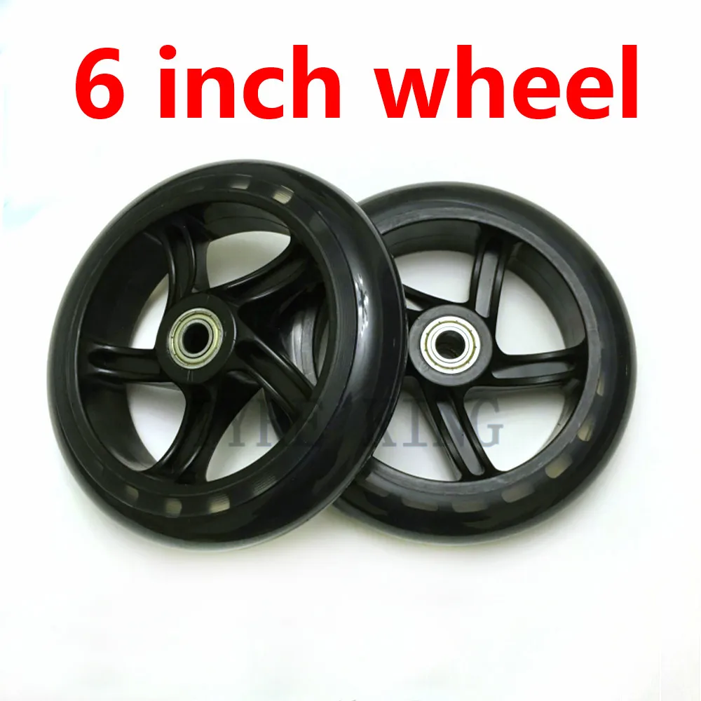 Good Quality 2pcs 6 Inch Wheels 6''caster Wheels 145 Mm PU Silent Skateboard Small Pull Car Luggage Cart Shopping Cart Wheel