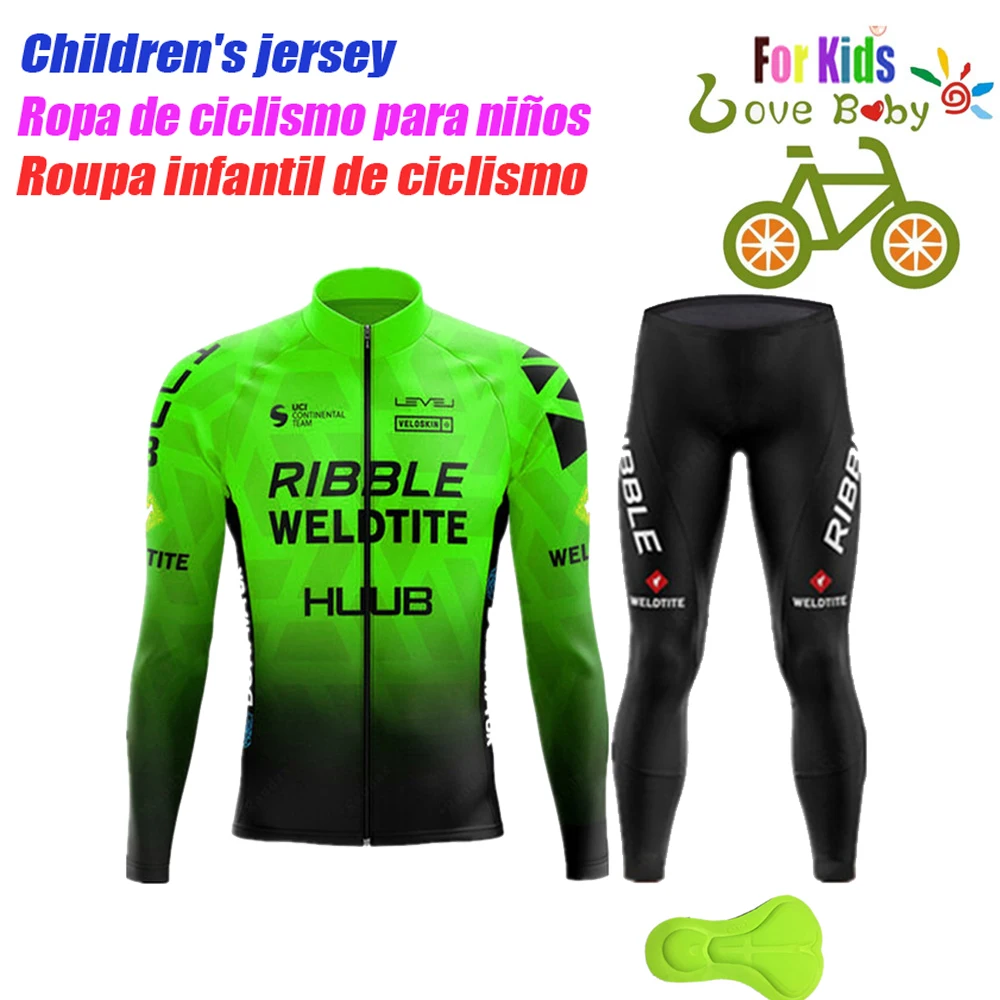 

2023 HUUB New Team Children Cycling Jerseys Suit Long Sleeve MTB Bicycle Bike Clothes Spring/Autumn Kids Cycling Clothing
