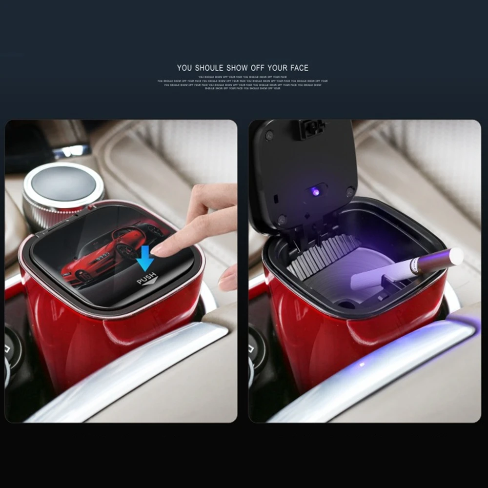 

Car LED Light Ashtray Garbage Coin Storage Cup Container Cigar Ash Tray Car Styling Universal Size Ashtrays