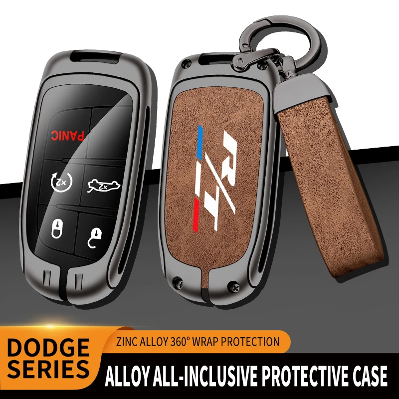 

Car TPU Zinc Alloy Key Case Bag For Dodge R/T For Jeep RT Logo Car Key Chain Car Metal Key Shell Interior Decoration Accessories