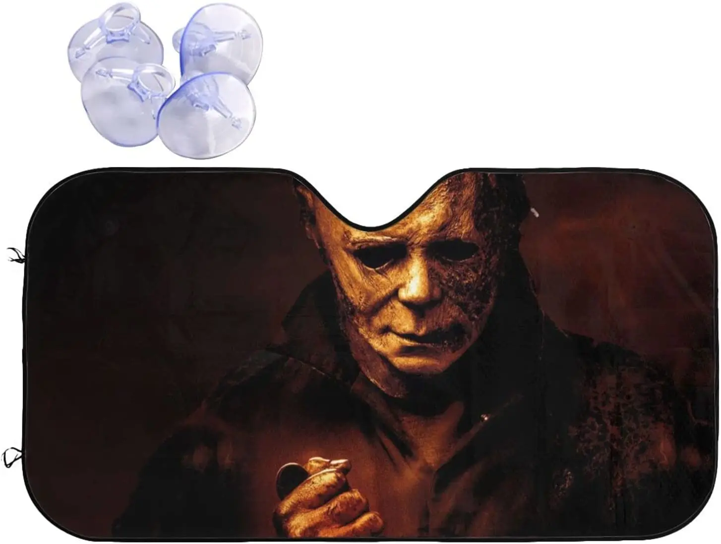 MINGCHENG Хэллоуин, Ужасный фильм, автомобильный солнцезащитный козырек на лобовое стекло, универсальный автомобильный солнцезащитный козырек, летняя УФ-защита