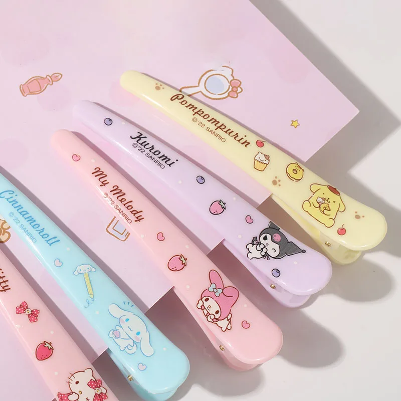 

Милые заколки для волос Sanrio аксессуары HelloKittys MyMelody Cinnamoroll мультяшная милая девушка сердце конфетные цвета челки зажим подарок для девочки