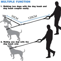 dog harness and leash set small dog accessories pet double headed traction rope retractable high elastic luminous anti winding